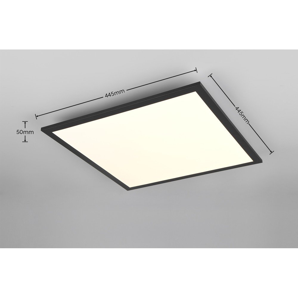 Czarna lampa sufitowa LED 44.5x44.5 cm Beta – Reality (zdjęcie 8)