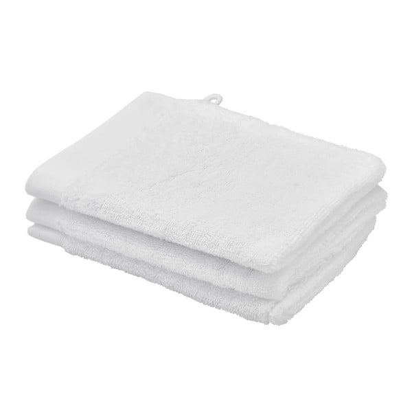 Biały ręcznik do twarzy z domieszką bawełny Aquanova Riga, 16x22 cm