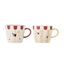 Kremowe kamionkowe kubki ze świątecznym motywem zestaw 2 szt. 300 ml Merry-go-round – Bloomingville