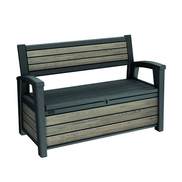 Brązowa plastikowa ławka ogrodowa Deco – Keter