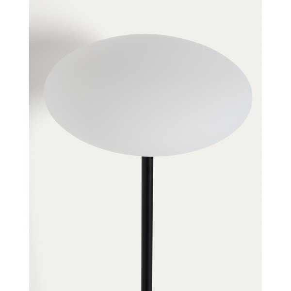 Biała/czarna lampa stojąca ze szklanym kloszem (wysokość 120 cm) Idela – Kave Home-image-1