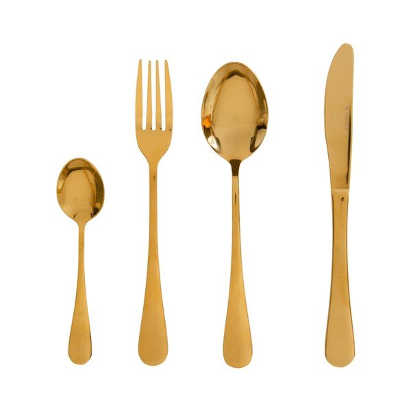 Sztućce ze stali nierdzewnej w kolorze złota 24 zł. – Ixia