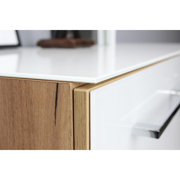 Biała szafka w dekorze dębu 80x120 cm Monteria – Germania-image-3