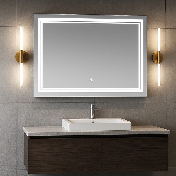 Lustro z oświetleniem ścienne 90x70 cm Zenith – Bonami Essentials-image-2