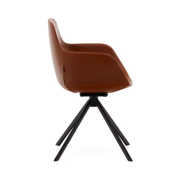 Koniakowe tapicerowane fotele jadalniane zestaw z podłokietnikami 2 szt. Tissiana – Kave Home-image-2