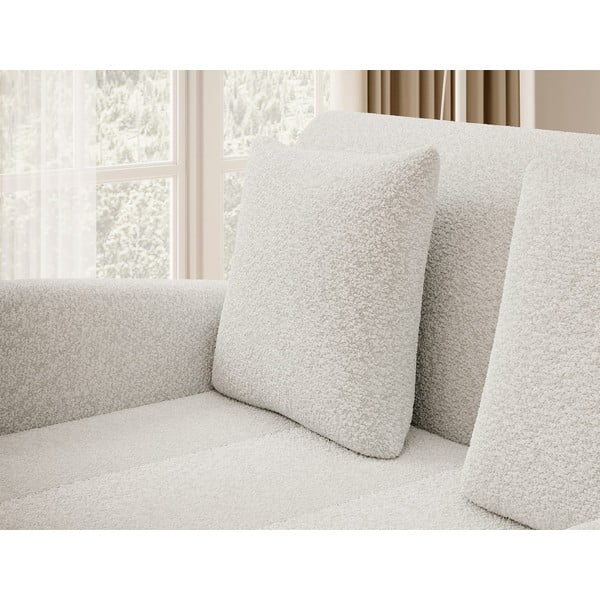 Biała rozkładana/ze schowkiem sofa z materiału bouclé 130 cm Ario – ELTAP-image-4