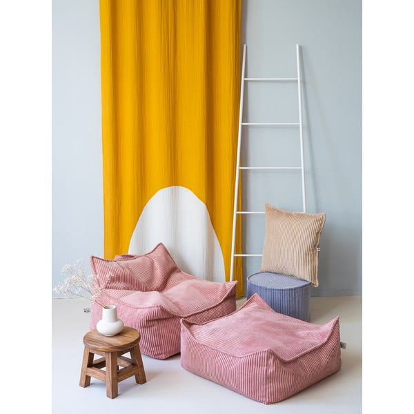 Różowy sztruksowy dziecięcy worek do siedzenia Square – Wigiwama-image-3