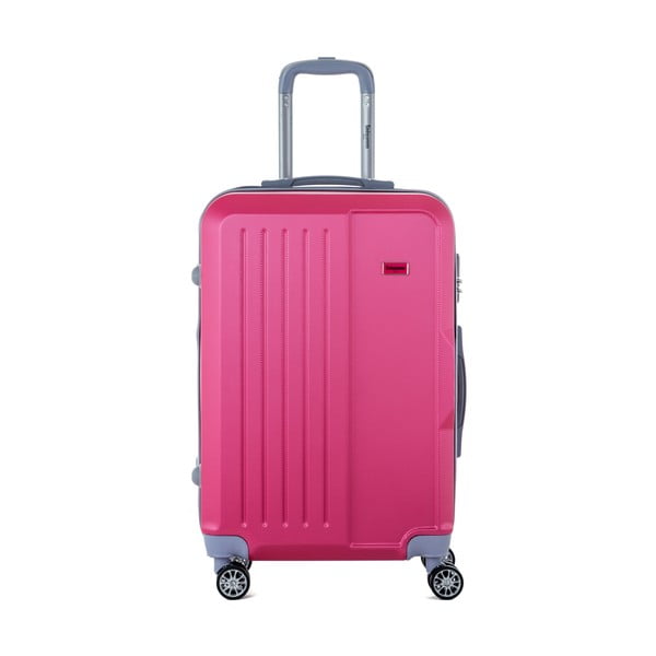 Różowa walizka na kółkach z zamkiem na kod SINEQUANONE Chandler, 70 l