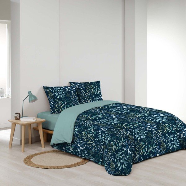 Niebieska bawełniana pościel dwuosobowa 3-częściowa 200x200 cm Stacy – douceur d'intérieur-image-3