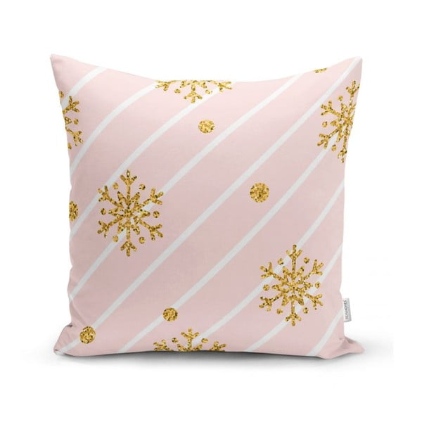Świąteczna poszewka na poduszkę Minimalist Cushion Covers Gold Snowflakes, 42x42 cm