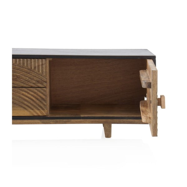 Czarno-naturalna szafka pod TV z drewna mango 150x40 cm Mango – Geese-image-4