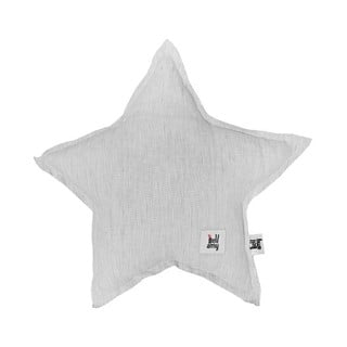 Szara lniana poduszka dziecięca w kształcie gwiazdki BELLAMY Stripes