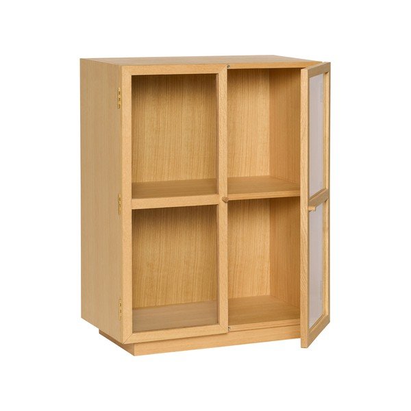 Witryna w dekorze dębu wisząca w naturalnym kolorze 70x90x39 cm Mae – Hübsch-image-4