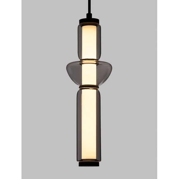 Szara szklana lampa wisząca LED ze ściemniaczem ø 12 cm Ulon – Nova Luce-image-1