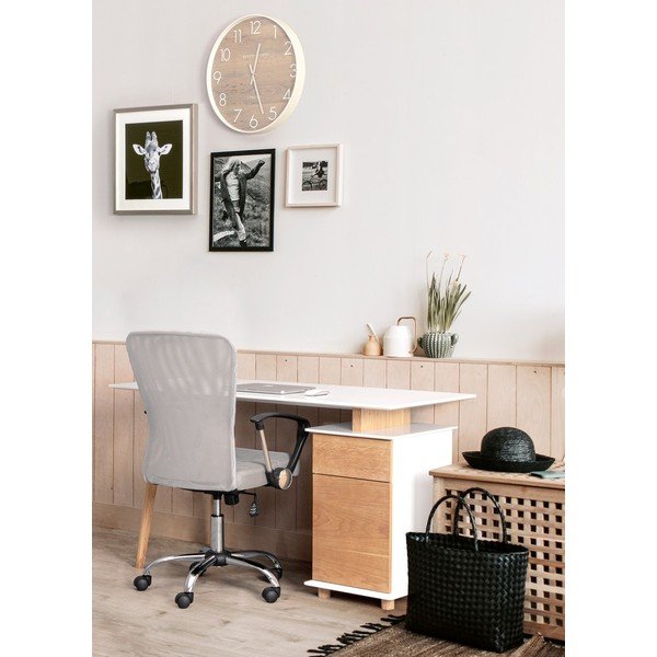 Jasnoszare tapicerowane krzesło biurowe Brisbane – Yes Everyday-image-1