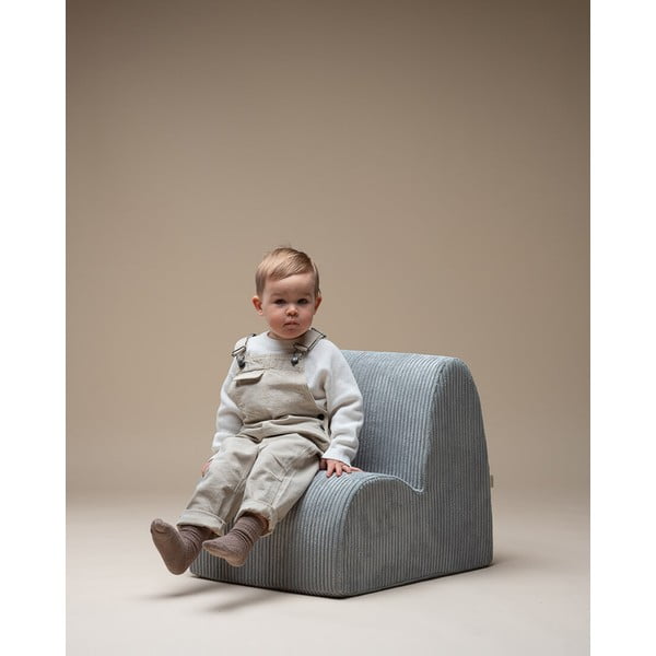 Miętowy sztruksowy fotel dziecięcy Cloud – Wigiwama-image-2