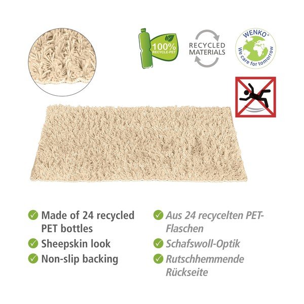 Beżowy tekstylny dywanik łazienkowy 60x90 cm Lanas – Wenko-image-3