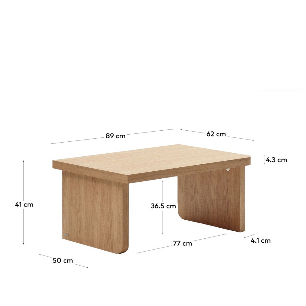 Stolik w dekorze dębu w naturalnym kolorze 89x62 cm Oaq – Kave Home (zdjęcie 8)