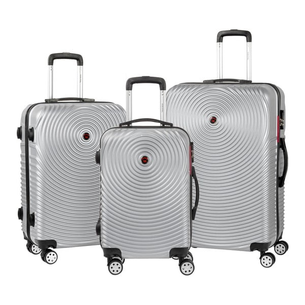Zestaw 3 szarych walizek na kółkach Murano Traveller
