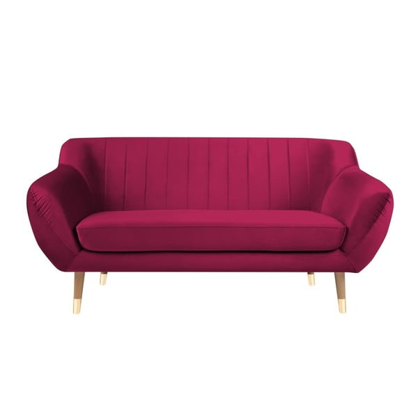 Różowa aksamitna sofa Mazzini Sofas Benito, 158 cm
