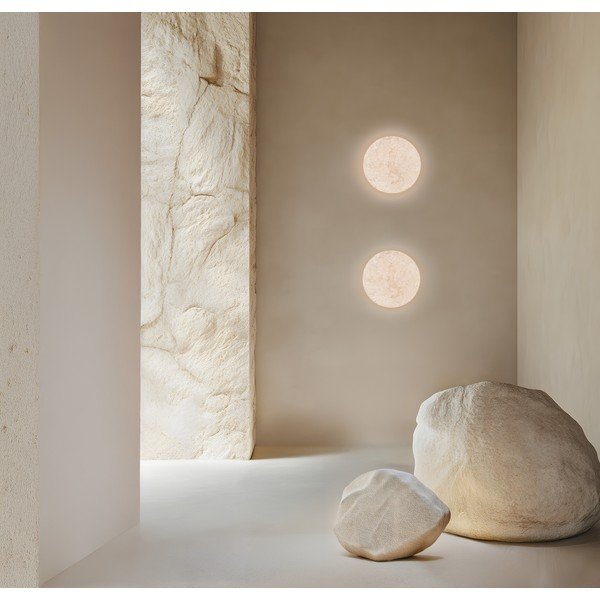 Kamienny kinkiet LED ze ściemniaczem w matowym białym kolorze Bobbin – Trio Select-image-2