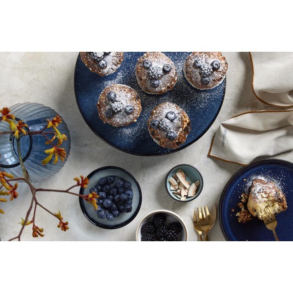 Czarno-niebieski kamionkowy talerz deserowy ø 21 cm Gastro Dark Blue/Black – Bitz-image-1