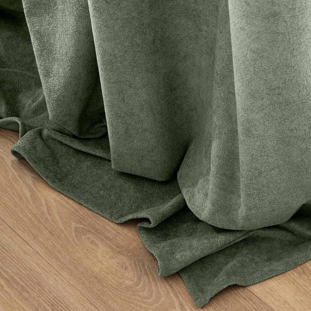 Zielona zasłona z materiału bouclé 140x260 cm Winona – douceur d'intérieur (zdjęcie 5)