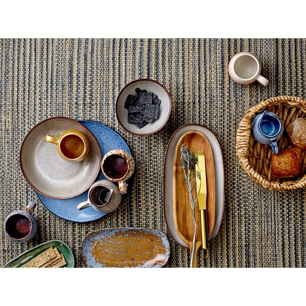 Niebieski talerz kamionkowy Bloomingville Sandrine-image-1