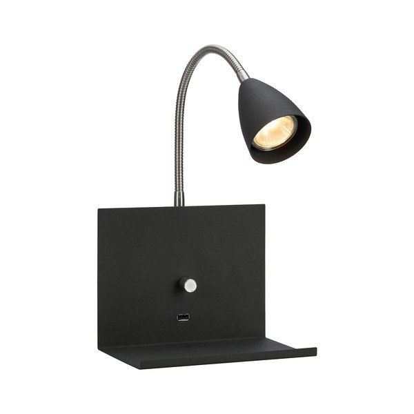 Czarny kinkiet ø 6,5 cm Logi – Markslöjd