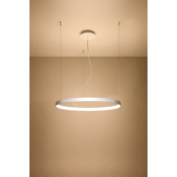 Biała lampa wisząca Sollux Ganica, ø 80 cm-image-2