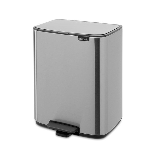 Stalowy kosz na śmieci z pedałem w kolorze matowego srebra 12 l Bo – Brabantia