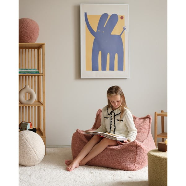 Różowy dziecięcy worek do siedzenia z materiału bouclé Chair – Wigiwama-image-1