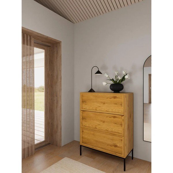 Komoda w dekorze dębu w naturalnym kolorze 80x110x40 cm Palmdale – Actona-image-1