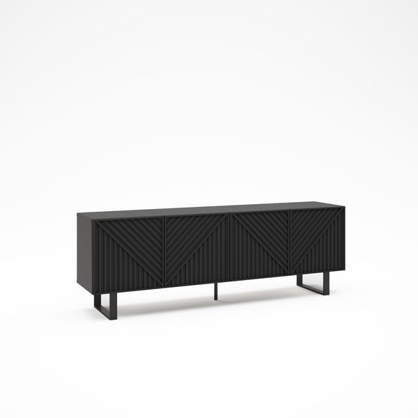 Czarna szafka pod TV 161x55x35 cm Peta – Marckeric-image-3