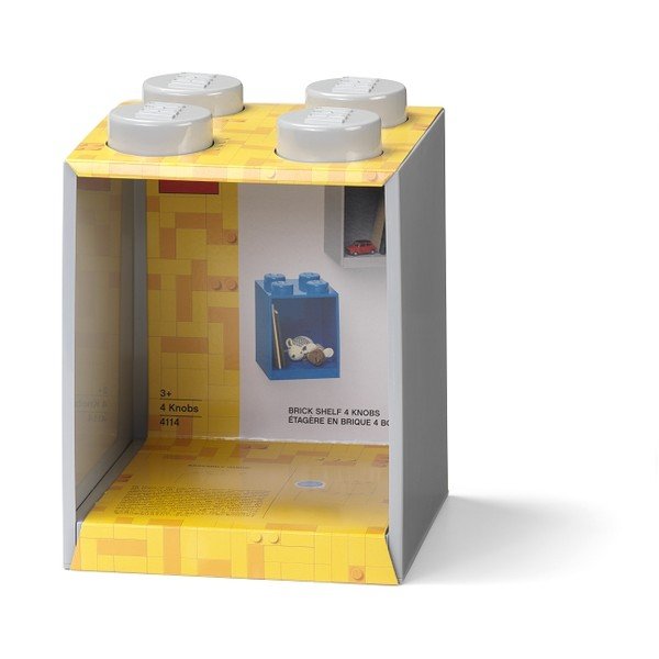 Dziecięca szara półka ścienna LEGO® Brick 4-image-3