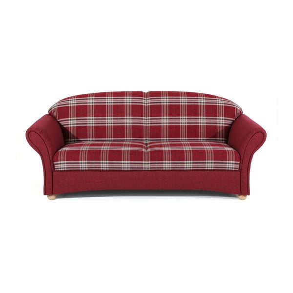 Czerwona sofa w kratkę Max Winzer Corona, 202 cm