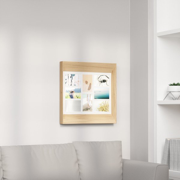 Naturalna drewniana ramka ścienna 50x50 cm Lookout – Umbra-image-3