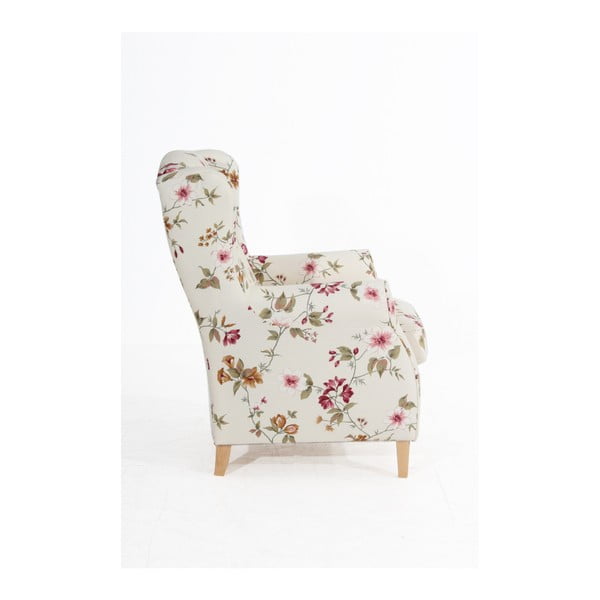 Kremowobiały fotel w kwiaty Max Winzer Lorris-image-4