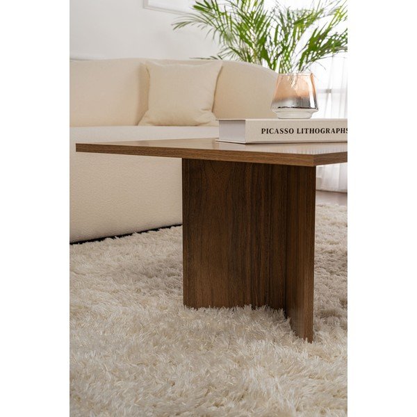 Ciemnobrązowy stolik w dekorze orzecha 60x119 cm Sabin – Kalune Design-image-4