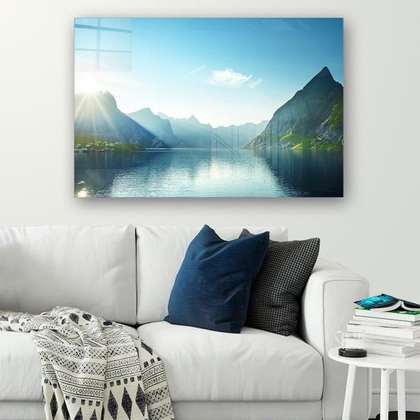Szklany obraz 100x70 cm Fjord – Wallity-image-1