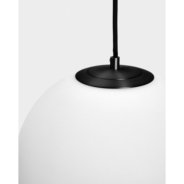 Biała/czarna metalowa lampa wisząca ze szklanym kloszem ø 30 cm Brisia – Kave Home-image-2