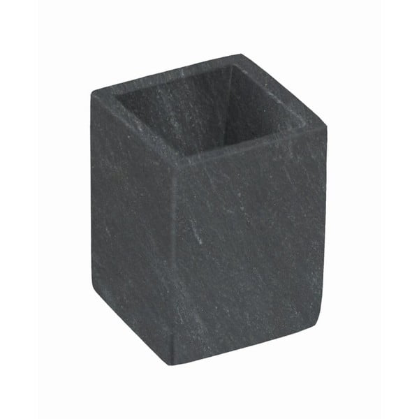 Ciemnoszary marmurowy kubek na szczoteczki do zębów Aixa – Kave Home