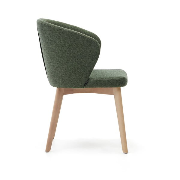 Ciemnozielony tapicerowany fotel jadalniany Darice – Kave Home-image-3