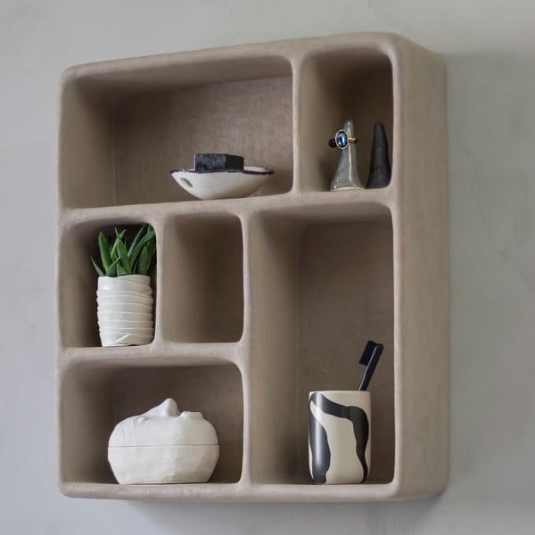 Jasnoszara piętrowa półka w dekorze kamienia Art Studio – Mette Ditmer Denmark-image-1