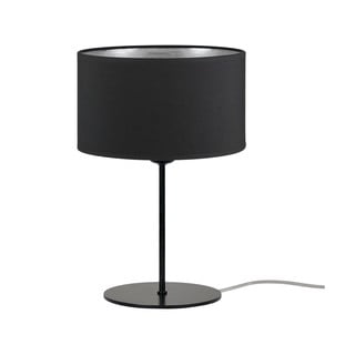 Czarna lampa stołowa z detalem w srebrnym kolorze Bulb Attack Tres S, ⌀ 25 cm
