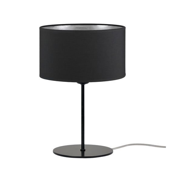 Czarna lampa stołowa z detalem w srebrnym kolorze Sotto Luce Tres S, ⌀ 25 cm