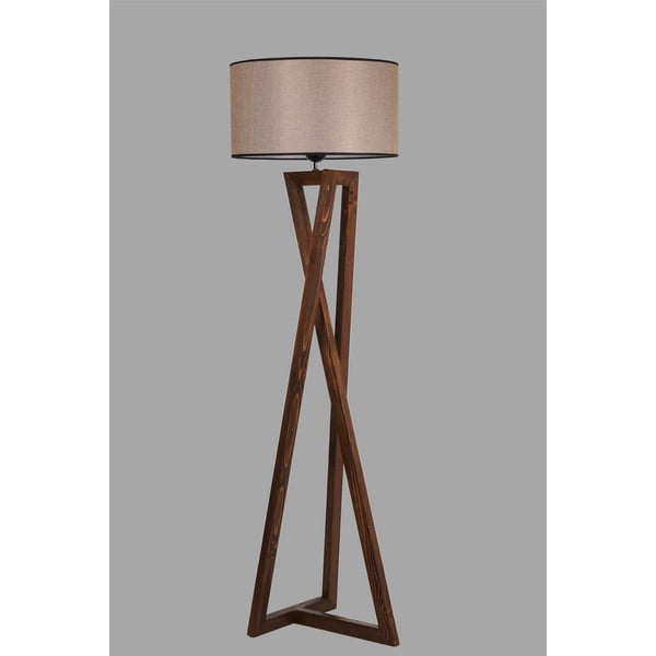 Brązowa lampa stojąca z tekstylnym kloszem (wysokość 149 cm) Maçka – Opviq lights-image-1