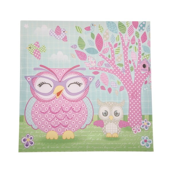 Obraz na płótnie Pink Owl, 36x36 cm
