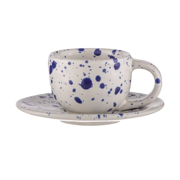 Biało-niebieskie kamionkowe filiżanki na espresso zestaw 2 szt. 100 ml Carnival – Ladelle-image-1