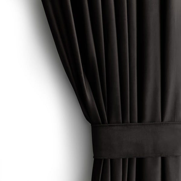Czarna aksamitna zasłona częściowo zaciemniająca (dimout) 140x270 cm – Restilo-image-3